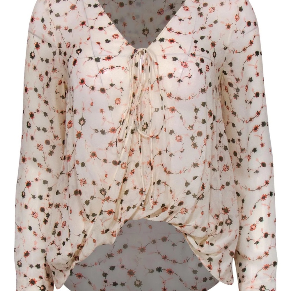 Derek Lam 10 Crosby Floral Cream Blouse